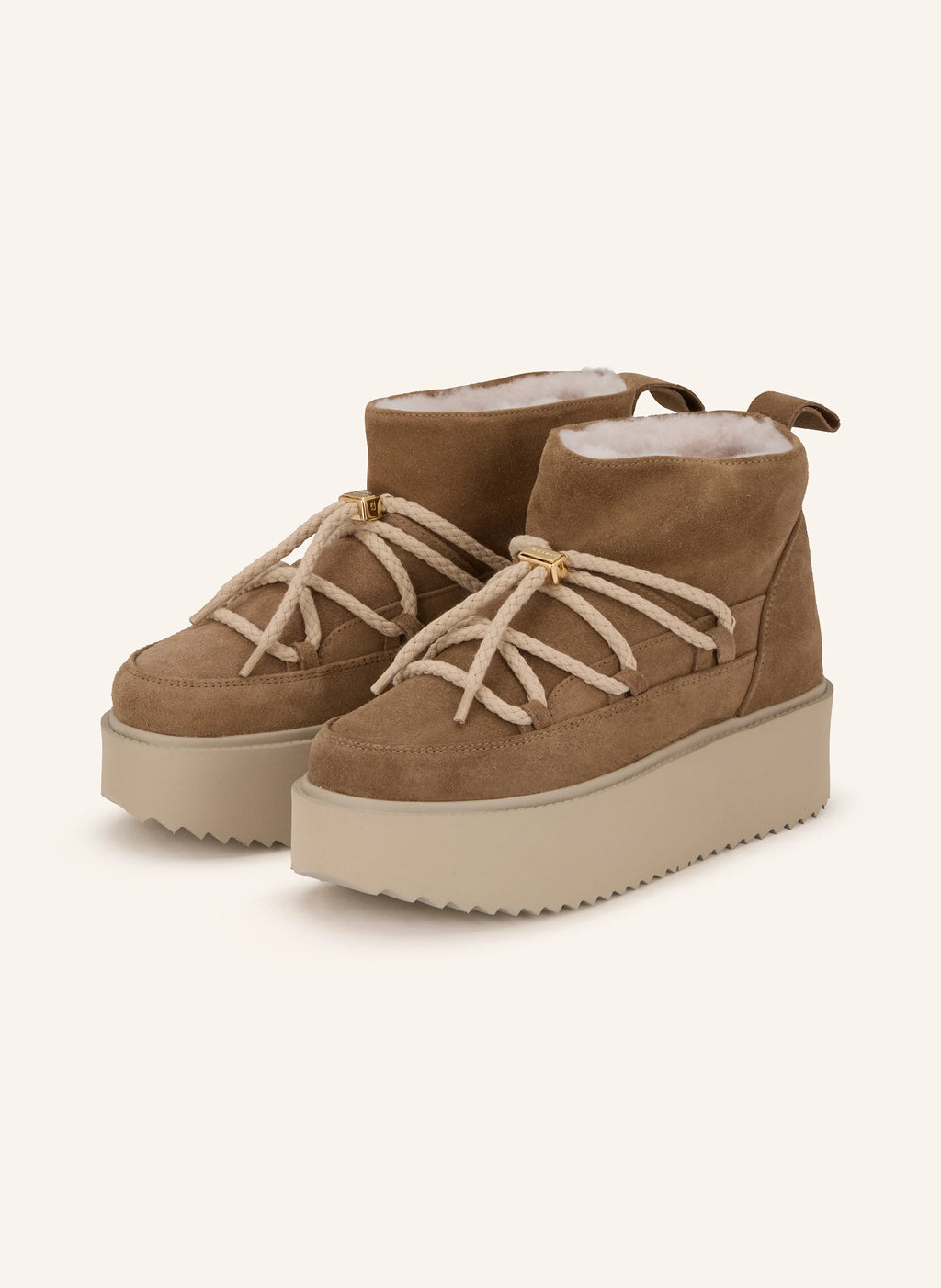 INUIKII Klassische niedrige Plattform Beige