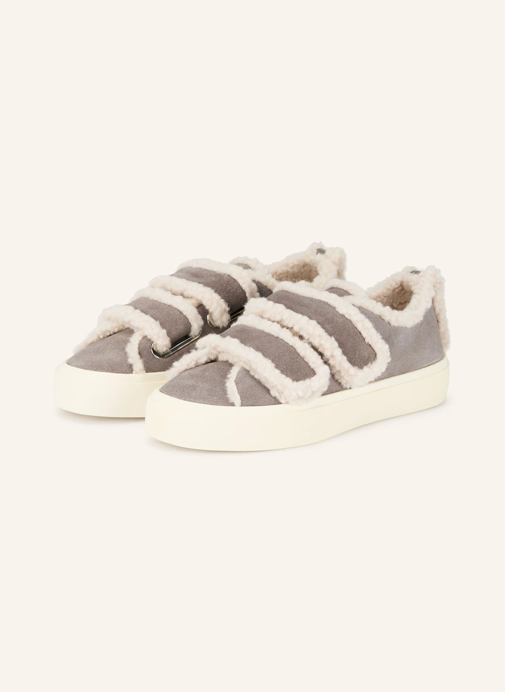 INUIKII Shearling Low Velcro Grau