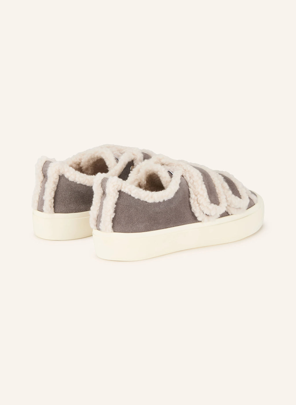INUIKII Shearling Low Velcro Grau