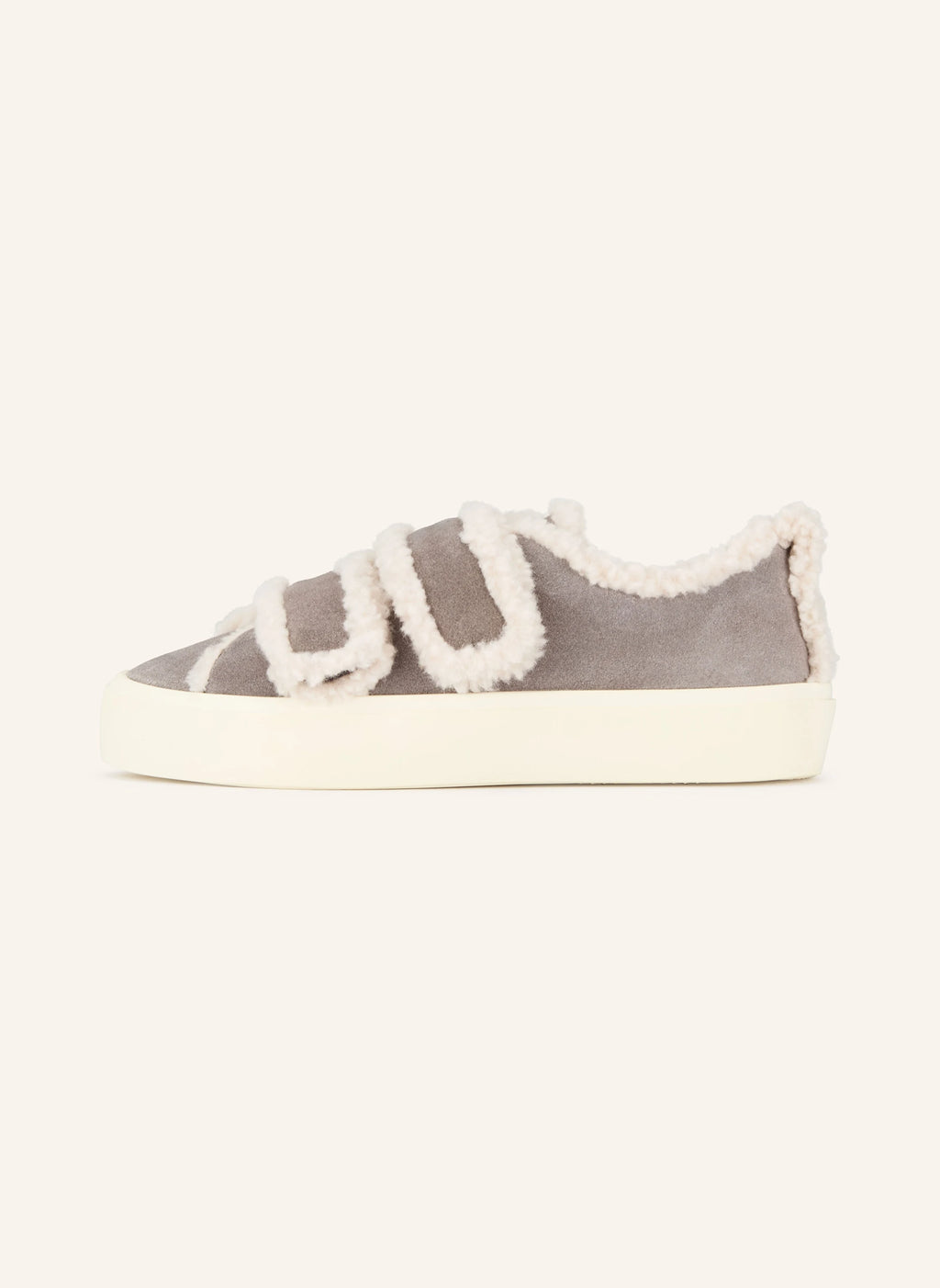 INUIKII Shearling Low Velcro Grau