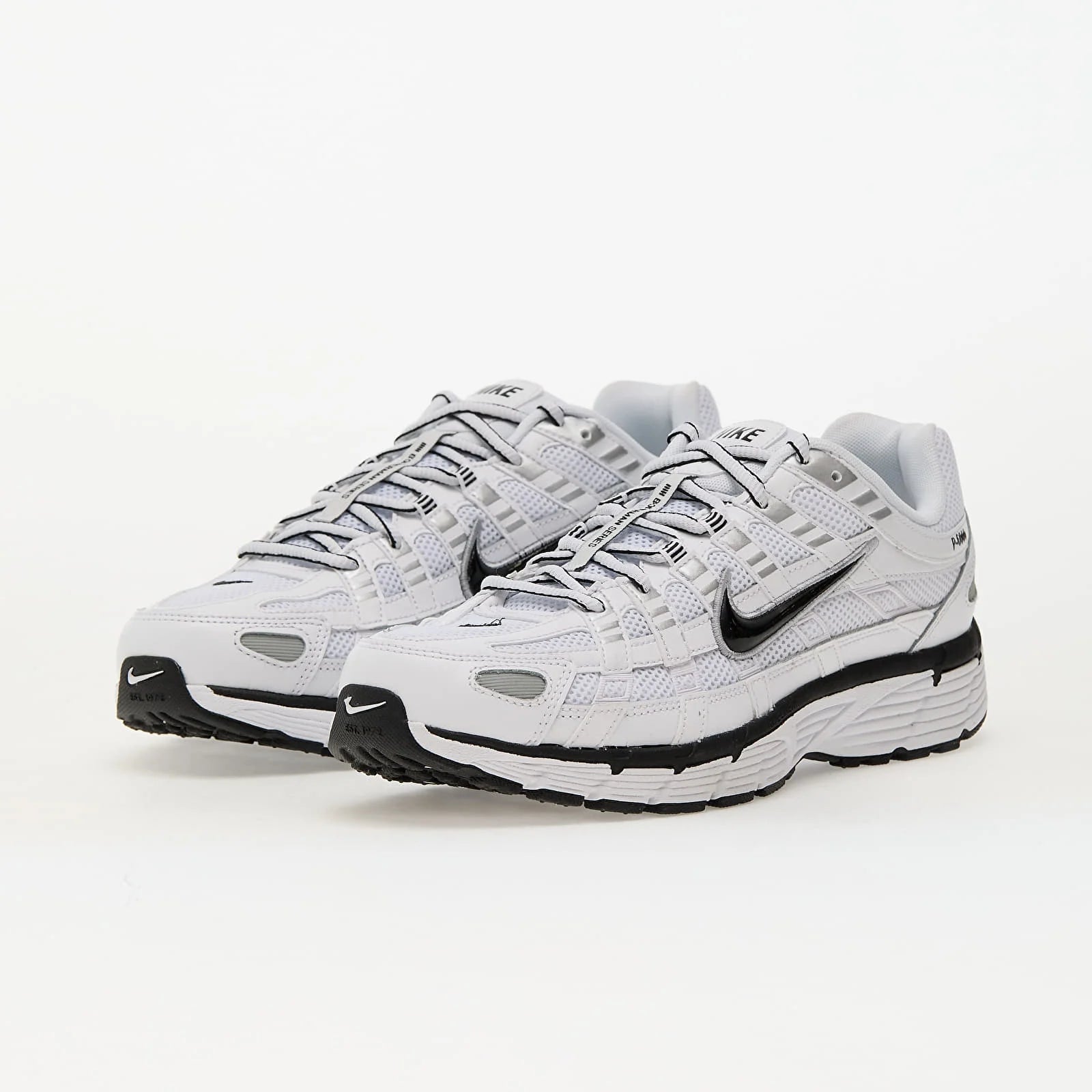 Nike P-6000 White Metallic Silver Black