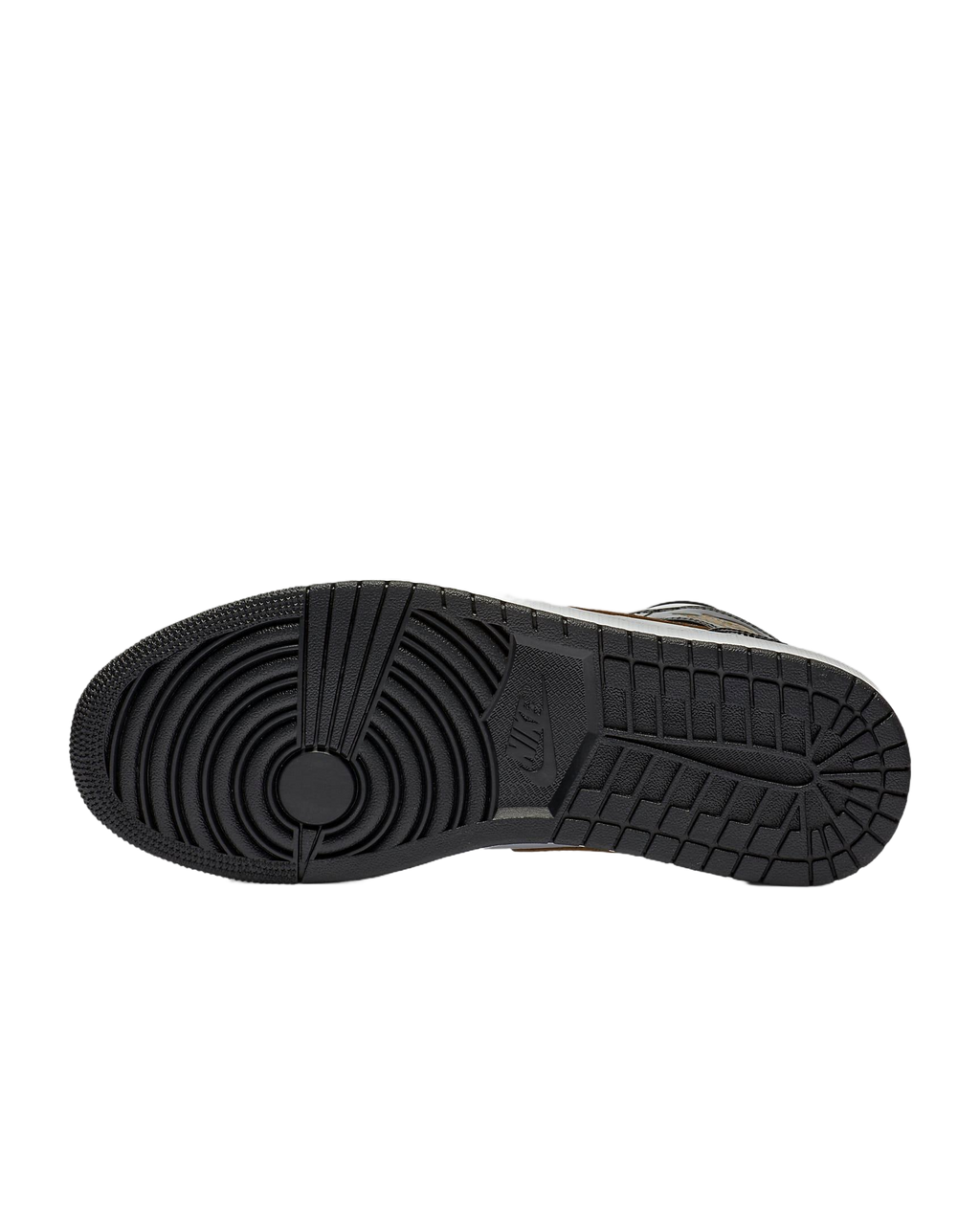 Air Jordan 1 Mid Patent Black White Gold