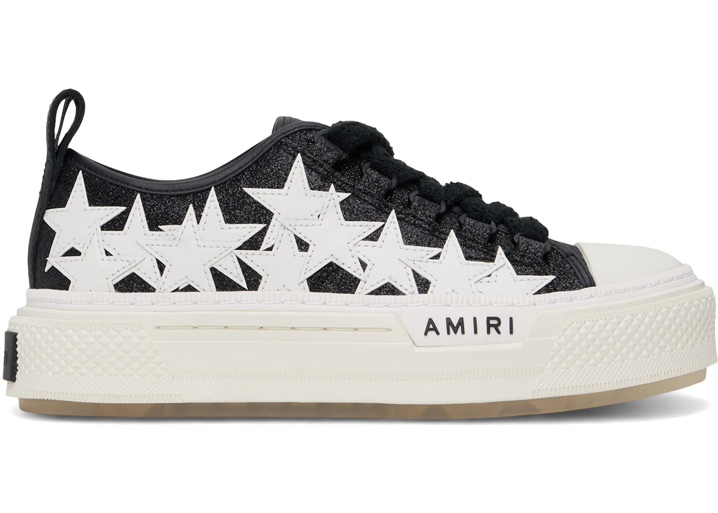AMIRI Stars Court Low Black Glitter White