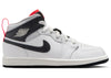 Jordan 1 Mid Summit Weiß Infrarot Schwarz