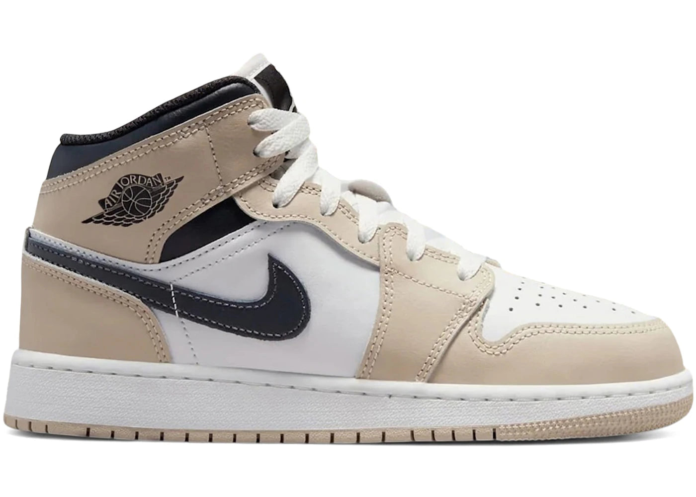 Jordan 1 Mid White Off Noir Rattan