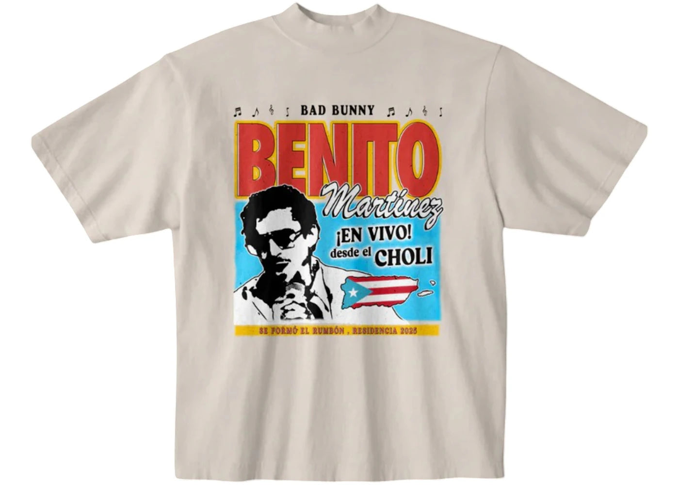 Bad Bunny DTMF Salsa T-shirt Off White - main view