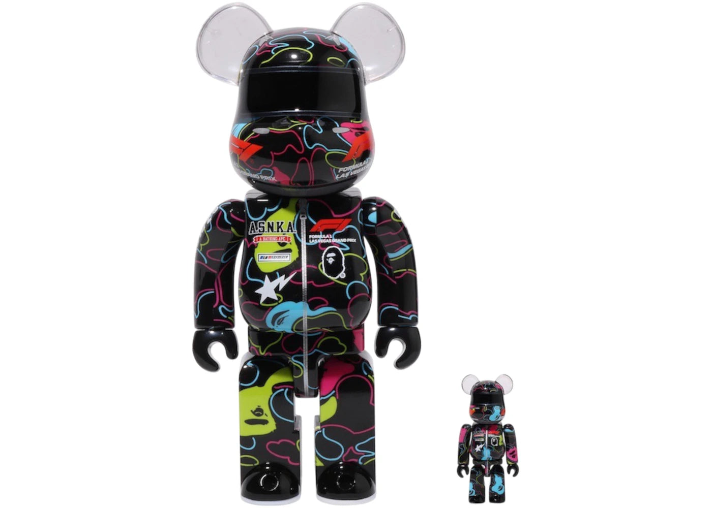 Bearbrick BAPE x F1 Las Vegas Grand Prix 100% & 400% Set