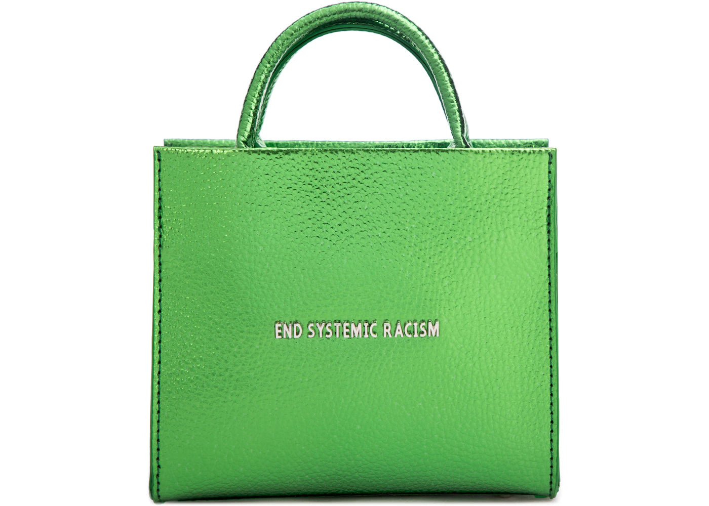 Brandon Blackwood  InchEnd Systemic Racism Inch ESR Tote Vegan Leather Metallic Green