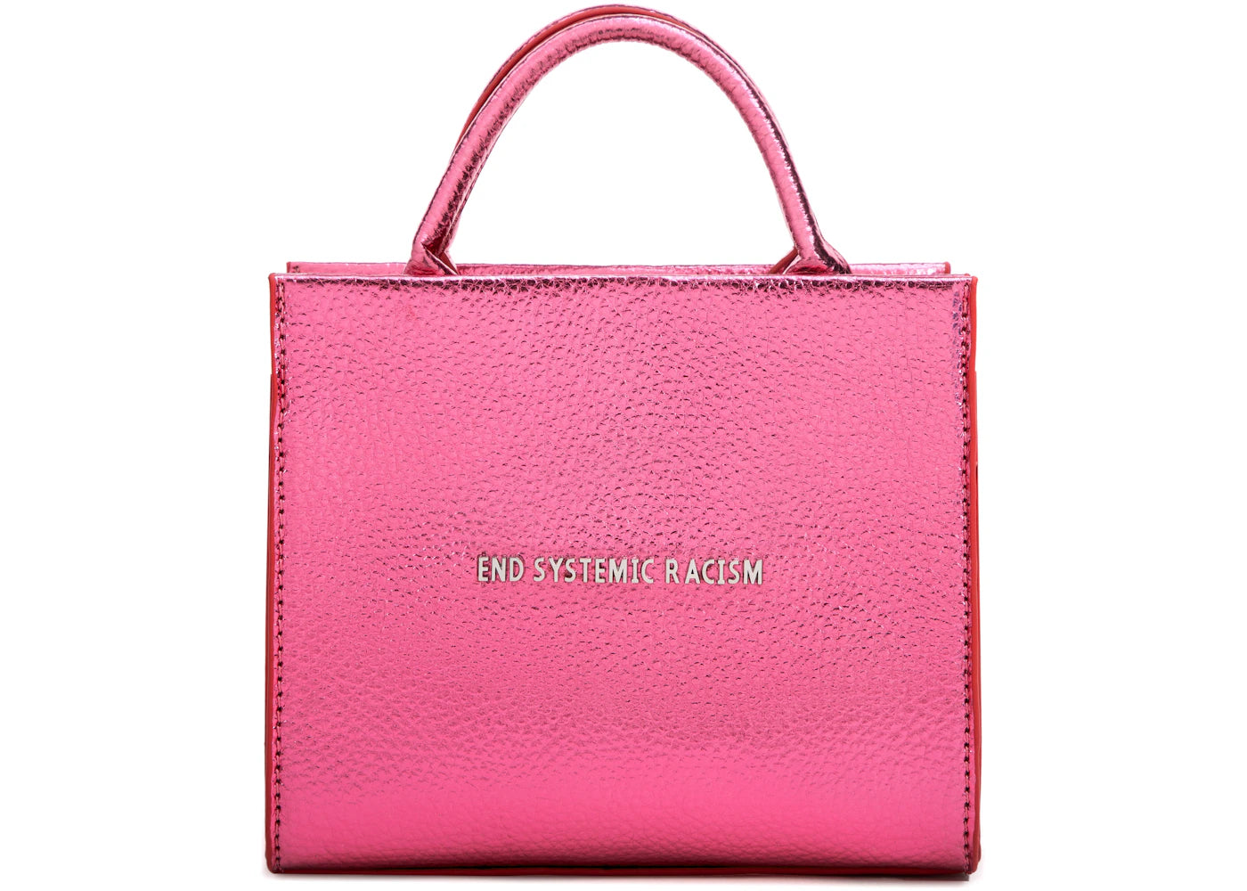 Brandon Blackwood  InchEnd Systemic Racism Inch ESR Tote Vegan Leather Metallic Pink