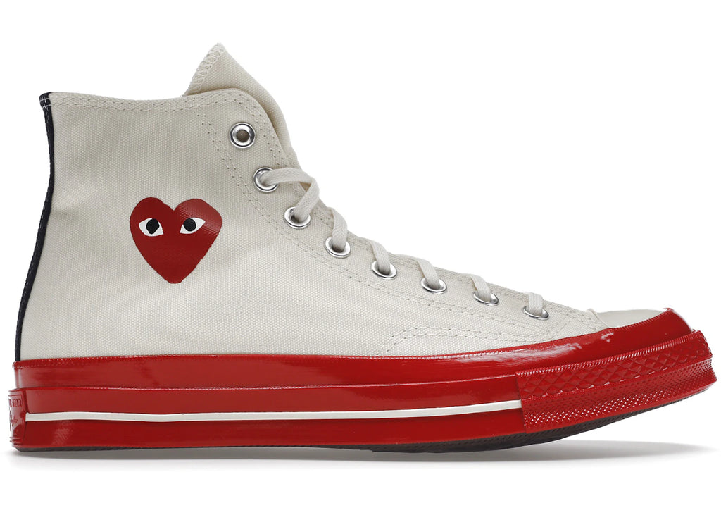 Converse Chuck Taylor All Star 70 Hi Comme des Garcons PLAY Egret Red Zwischensohle