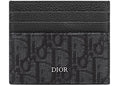 Dior Card Holder  Oblique Jacquard Black