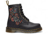 Dr. Martens 1460 Vonda Genix Nappa Leather Lace Up Boot Black Tavern Floral Stitching