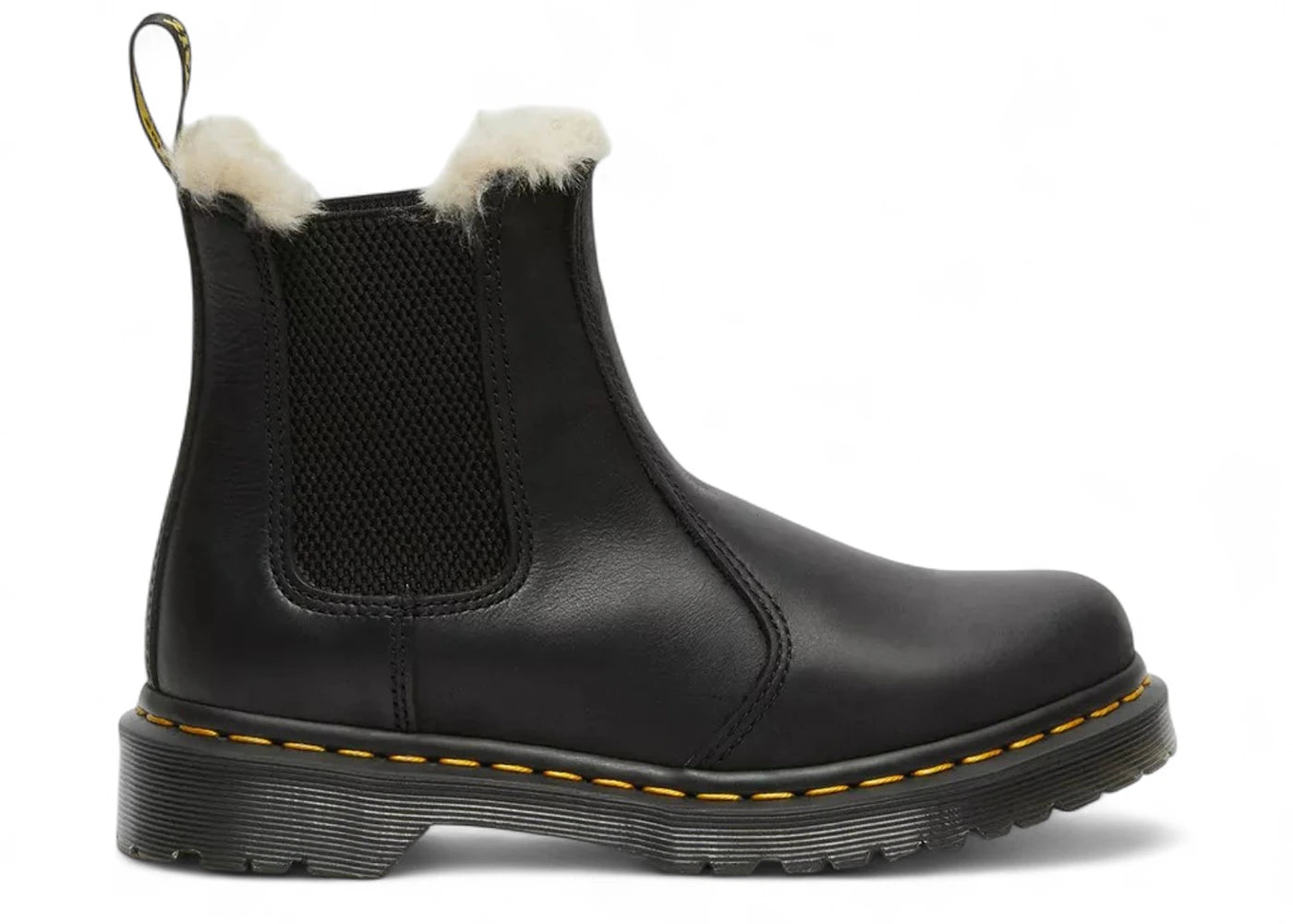 Dr. Martens 2976 Leonore Wyoming Faux Fur Lined Chelsea Boot Black
