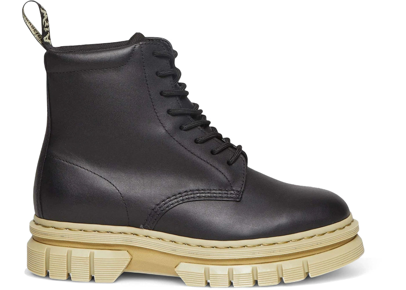 Dr. Martens Rikard Contrast Sole Platform Lace Up Boots Black Polished