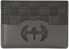 Gucci Interlocking GG Supreme Cut-Out Card Case Black/Grey