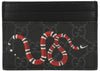 Gucci Kingsnake Print GG Supreme Card Holder Black/Red