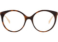 Gucci Round-Frame Acetate Optical Frames Havana Gold Transparent