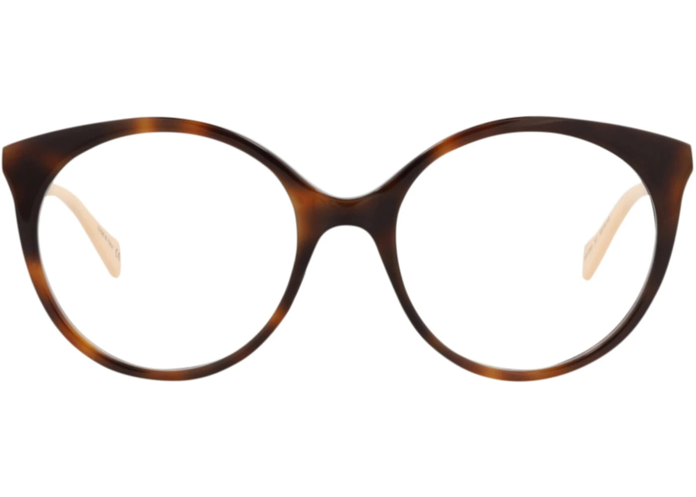 Gucci Round-Frame Acetate Optical Frames Havana Gold Transparent