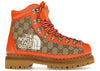 Gucci x The North Face Canvas-Lederstiefel Beige Orange