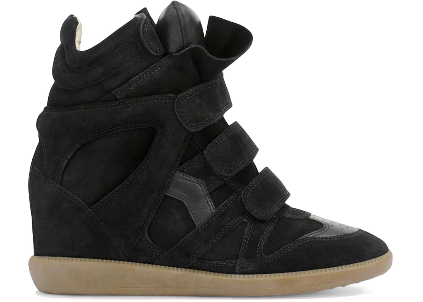 Isabel Marant Bekett Leather Wedge Sneakers Black - main view