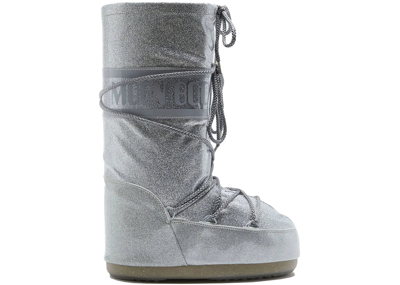 Moon Boot Icon Glitzerstiefel Silber