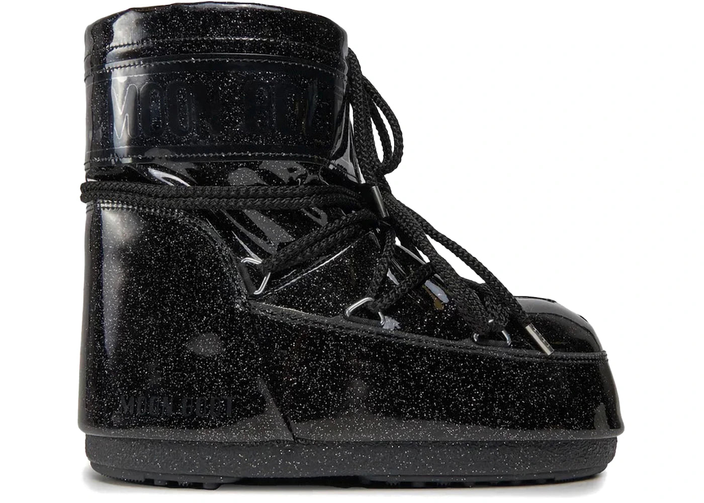 Moon Boot Icon Glitter Niedriger Stiefel Schwarz