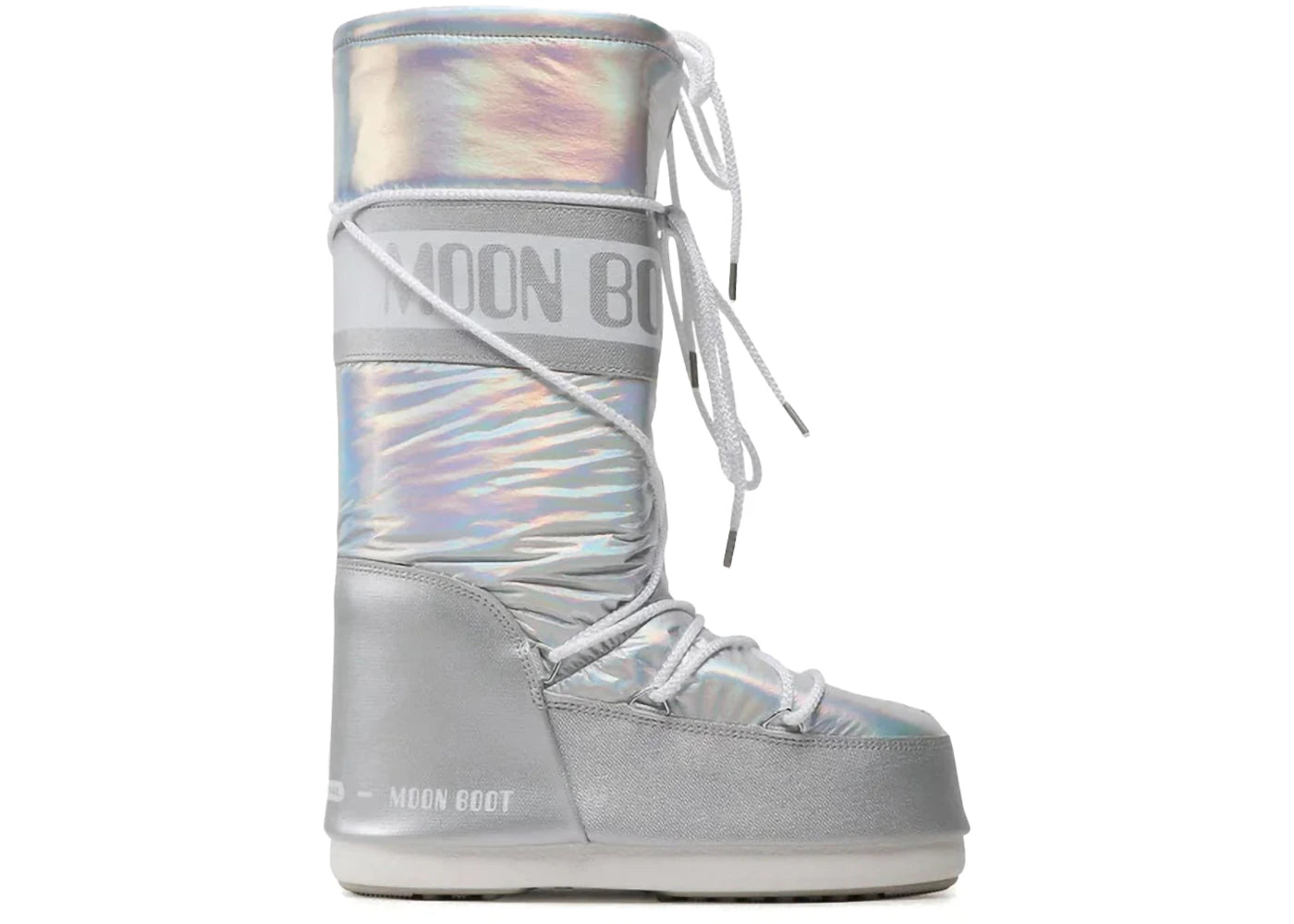 Moon Boot Icon Met Stiefel Silber