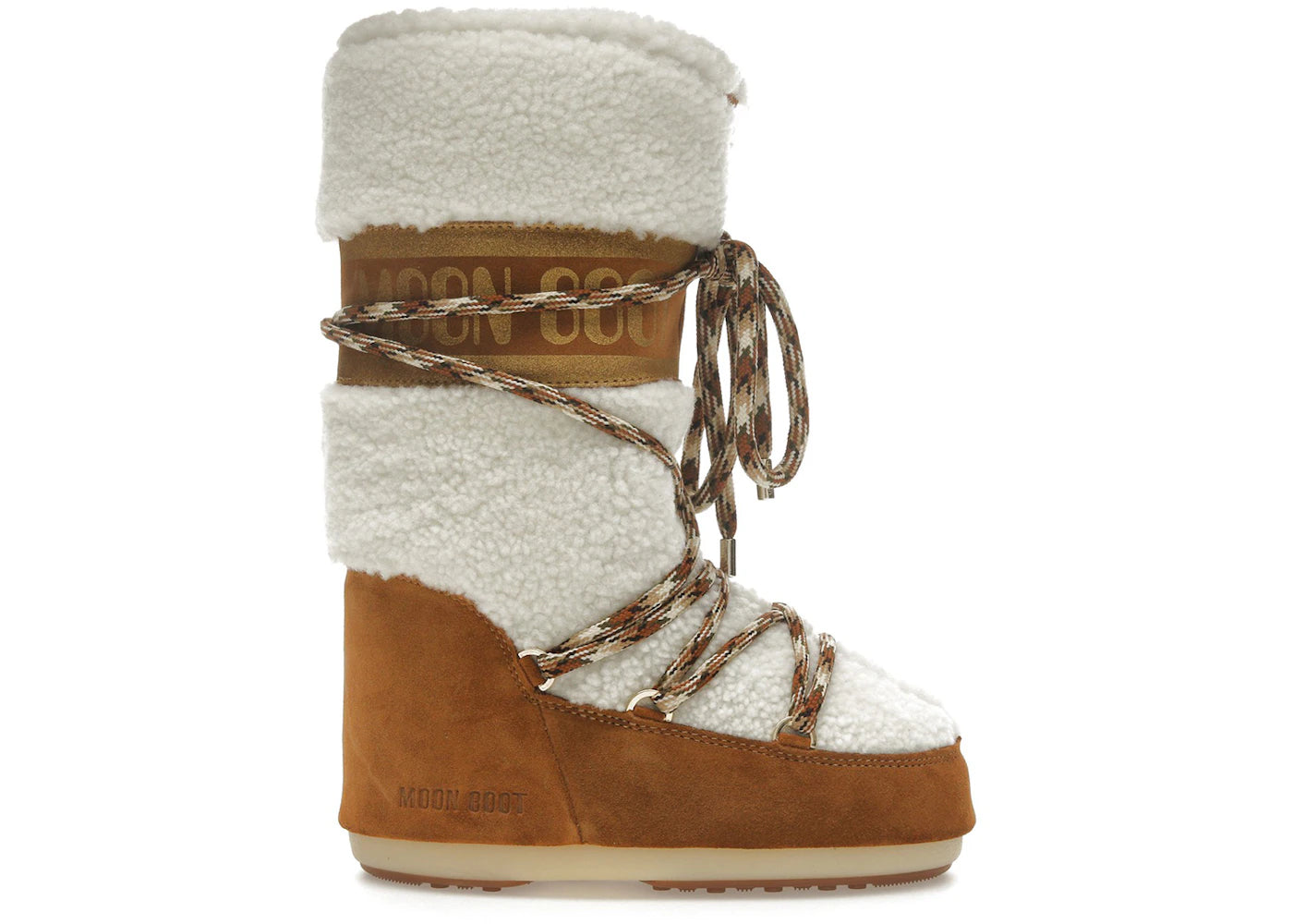 Moon Boot Icon Shearling Boot Whisky Off White