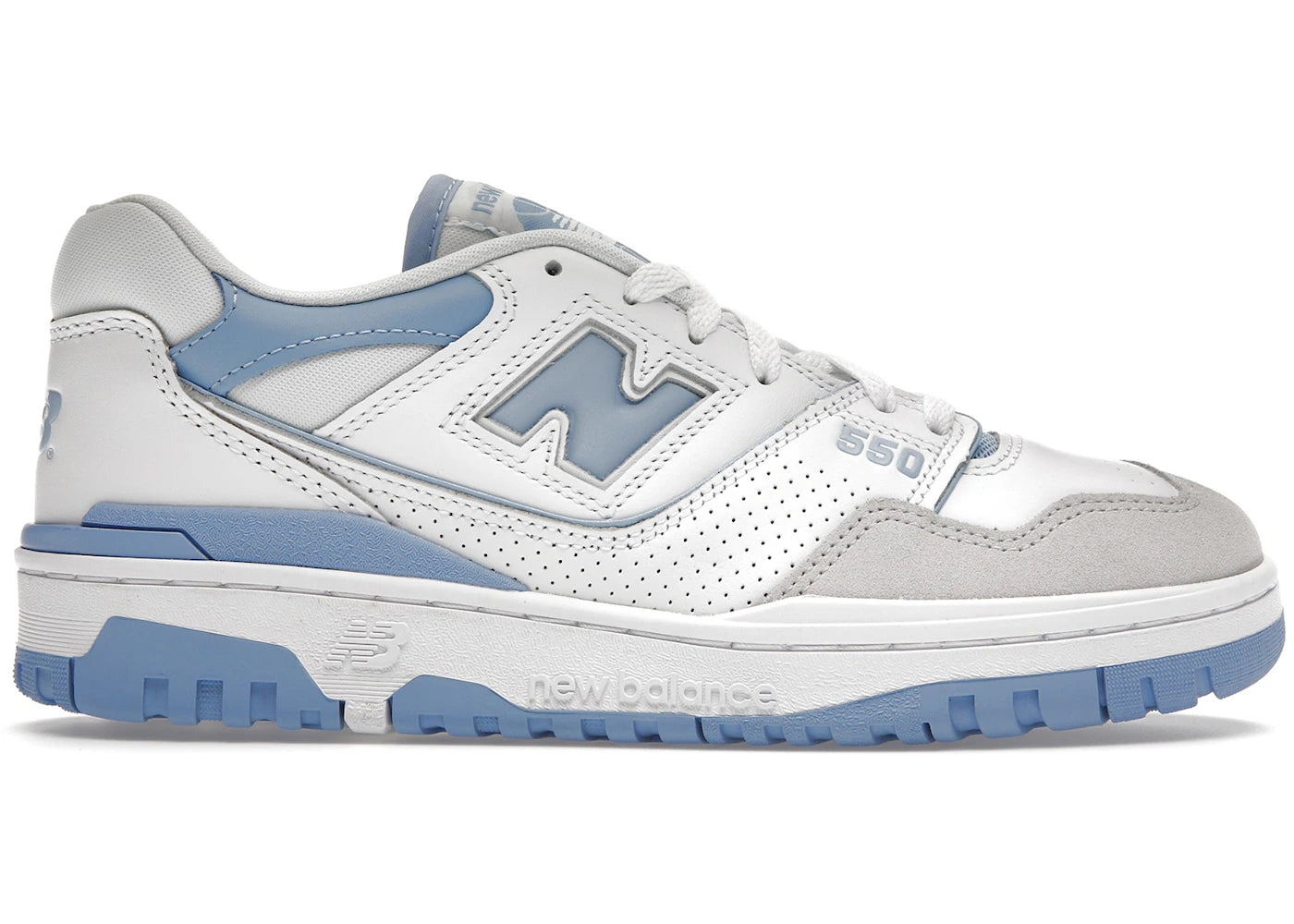 New Balance 550 Weiß Blau Haze Regenwolke