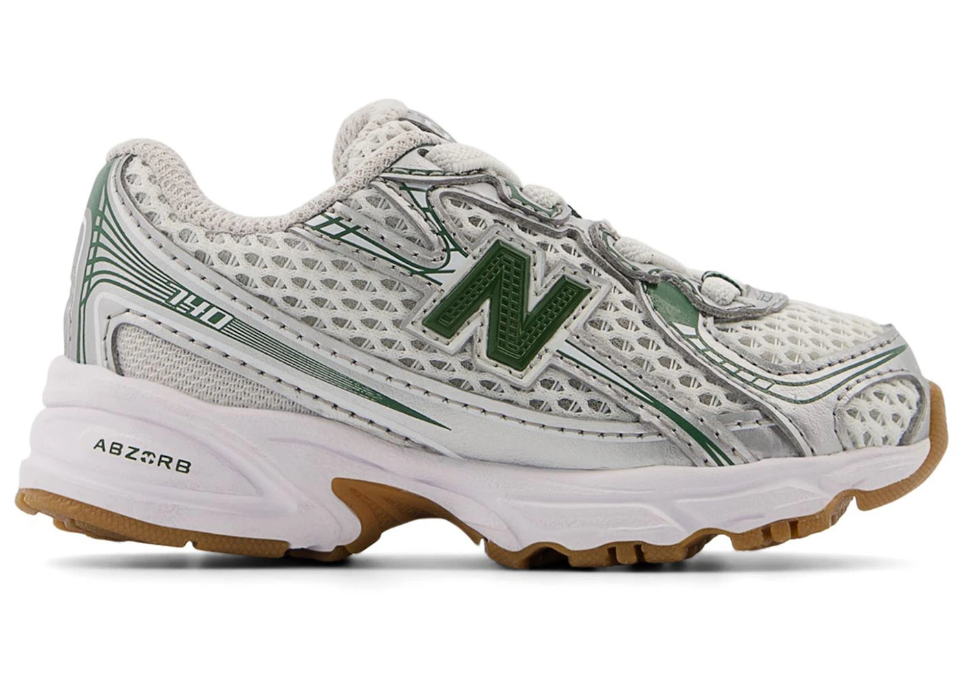 New Balance 740 Bungee Lace Silver Metalic Dark Alpine Green
