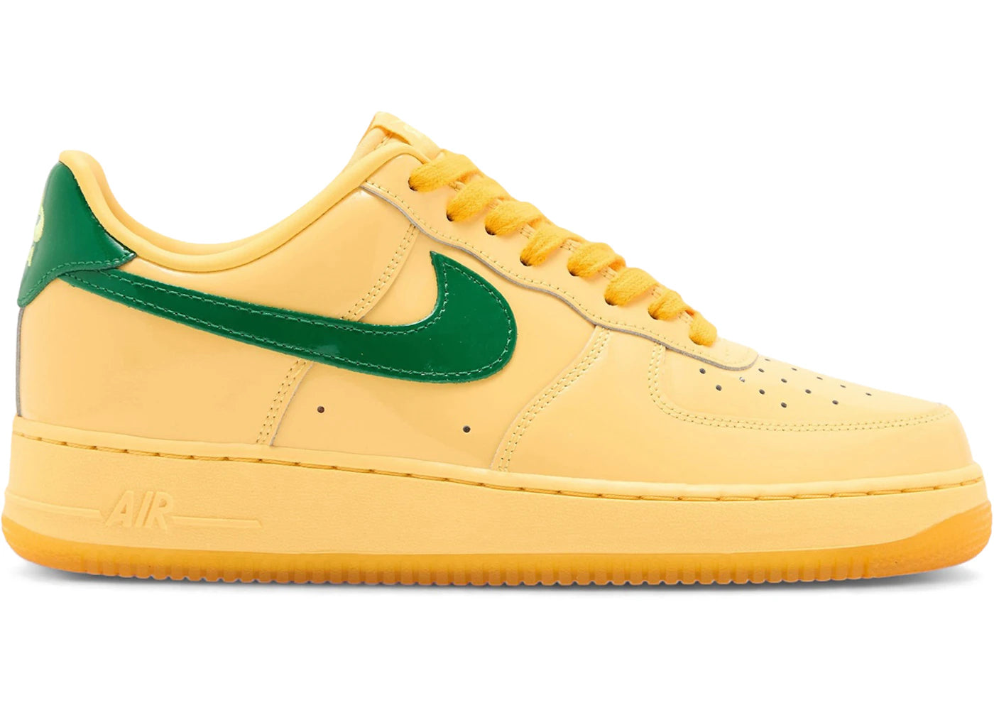 Nike Air Force 1 Low Patent Leather Topaz Gold Pine Green