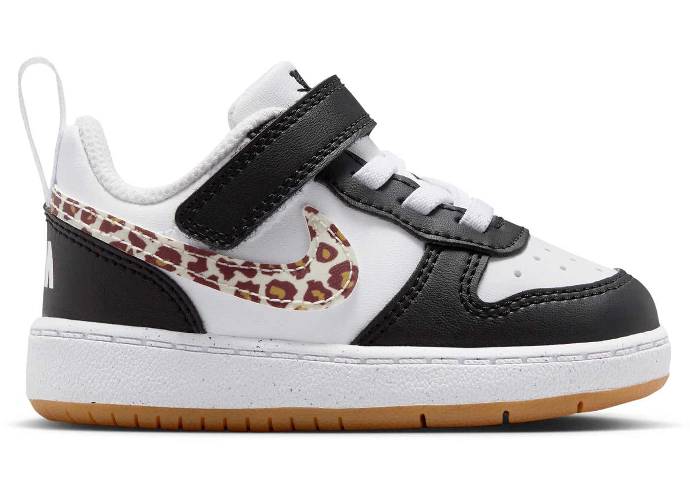 Nike Court Borough Low Black White Leopard Swoosh