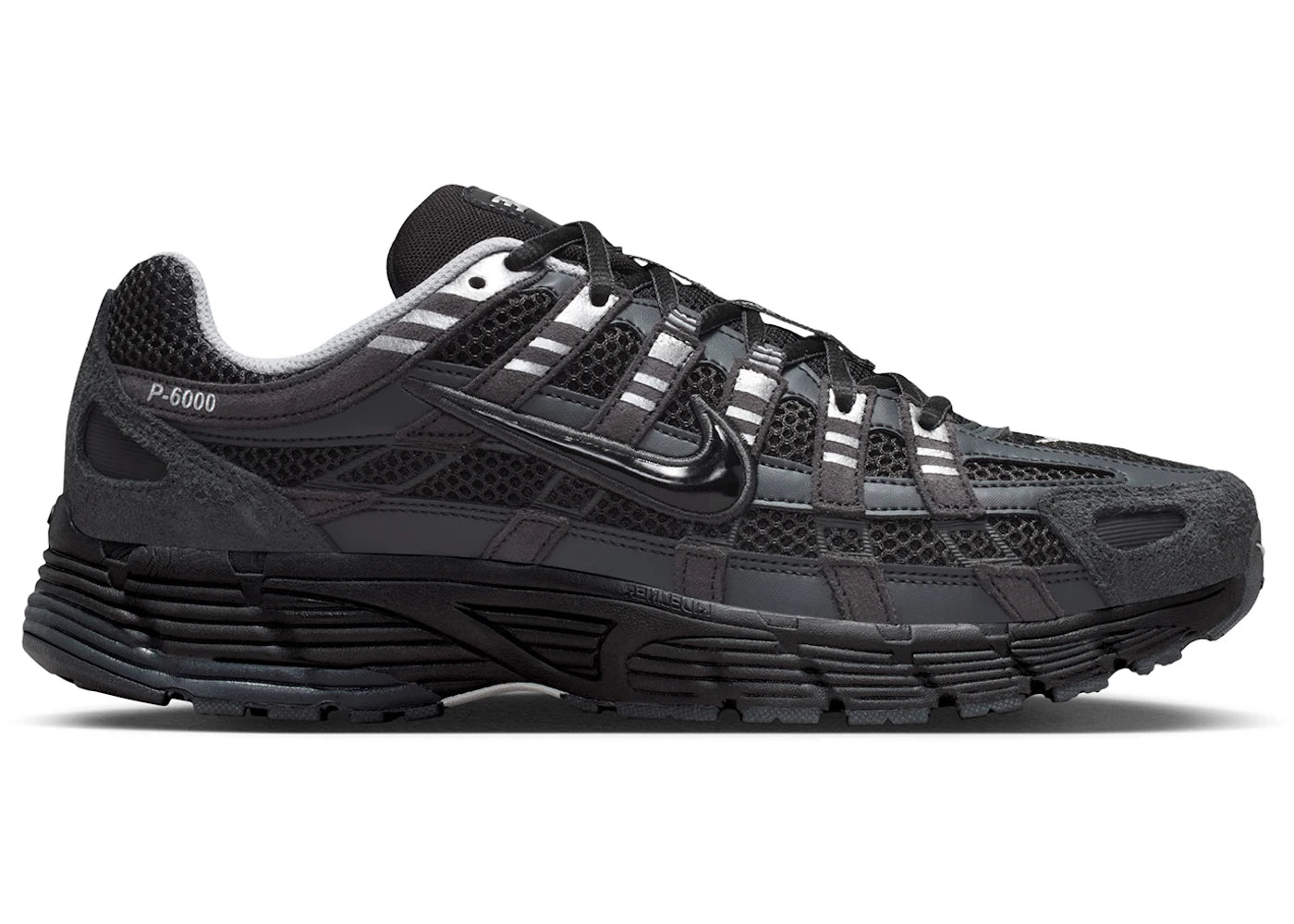 Nike P-6000 Wildleder Anthrazit Metallic Silber