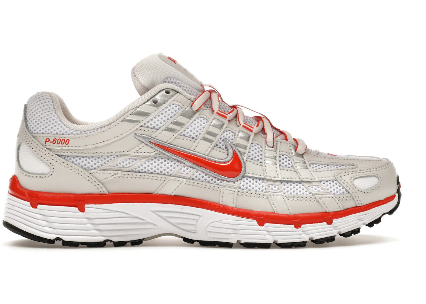 Nike P-6000 White Platinum Tint Black Picante Red