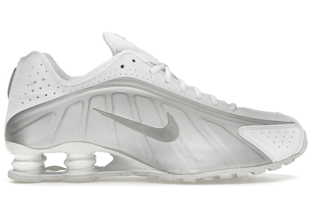 Nike Shox R4 White Bright Crimson Metallic Silver