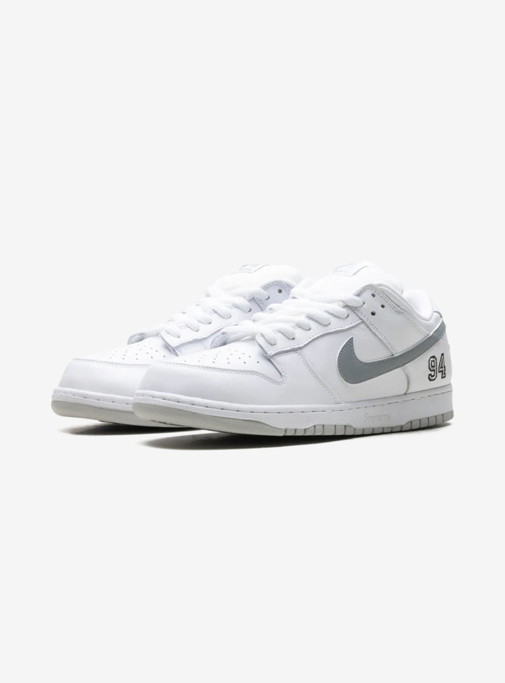 Nike SB Dunk Low Supreme 94 Weiß Metallic Silber