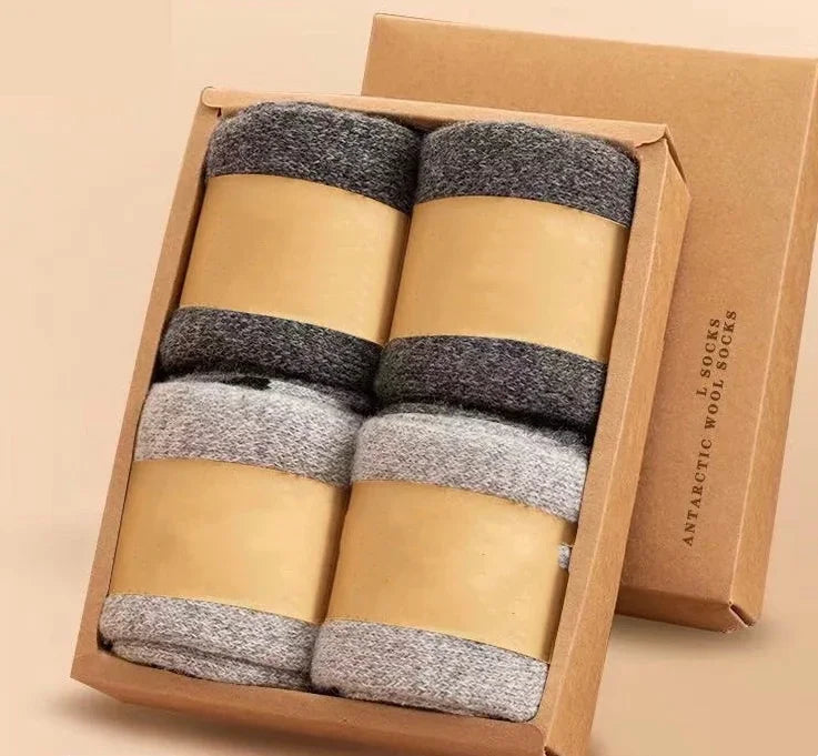 Wintersocken aus Merinowolle von Mr. Sneakerseller – Dickes, warmes Komfort-Set (4 Paar) 