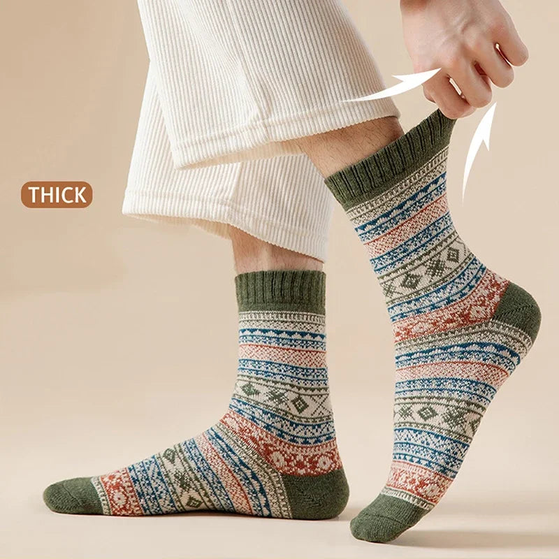 Winter Wool Socks by Mr. Sneakerseller – Thick Retro Warm Set (5 Pairs)