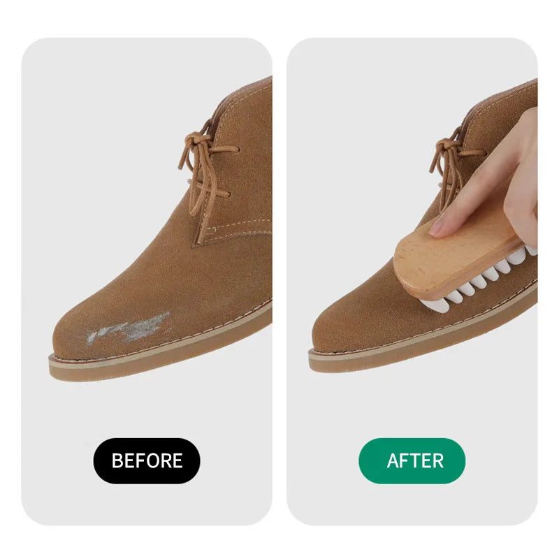 Wildleder-Reinigungsbürste von Mr. Sneakerseller – Griff aus Rohgummi und Buchenholz