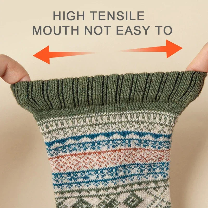 Winter-Wollsocken von Mr. Sneakerseller – Dickes Retro-Warm-Set (5 Paar)