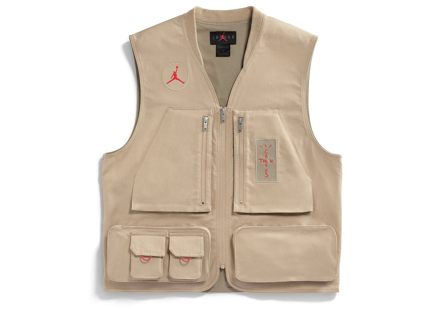 Travis Scott Cactus Jack x Jordan Utility Vest Desert/Khaki/University Red