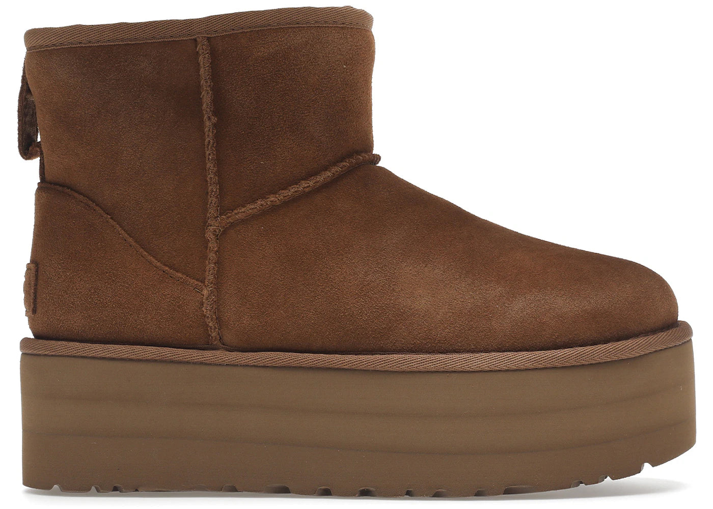 UGG Classic Mini Plateaustiefel Kastanienbraun