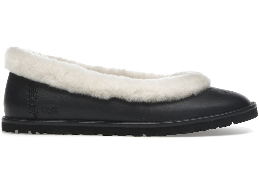 UGG Zora Leather Ballet Flat Black