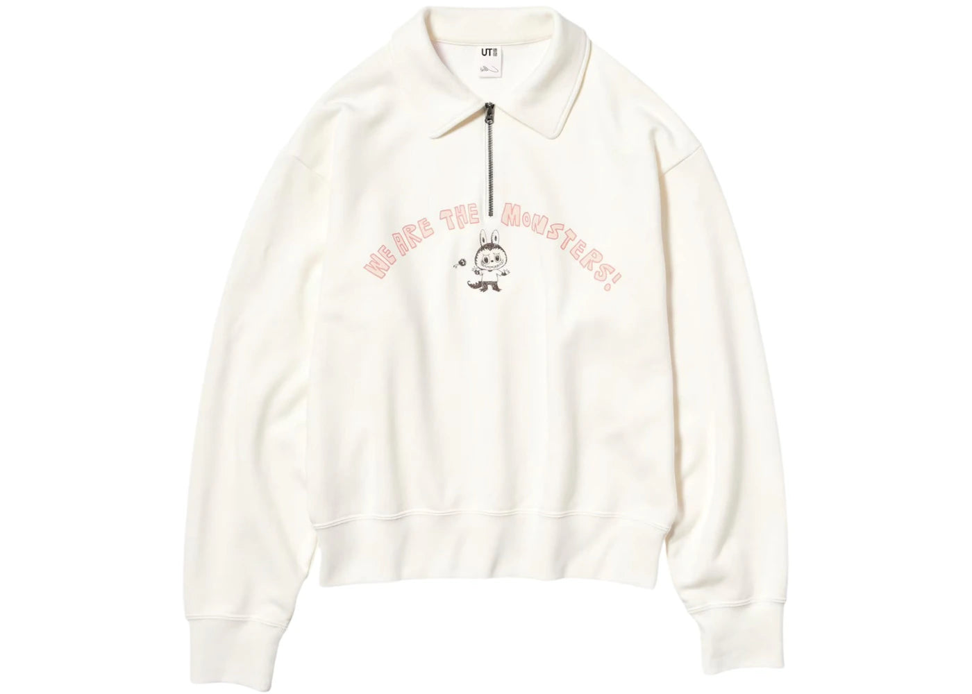Uniqlo x POP MART The Monsters Women's Half-Zip Sweatshirt  Off White