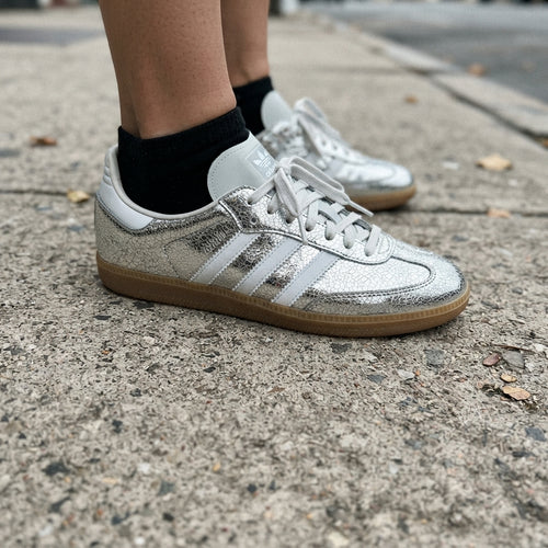adidas Samba OG Silver Metallic Cracked Leather