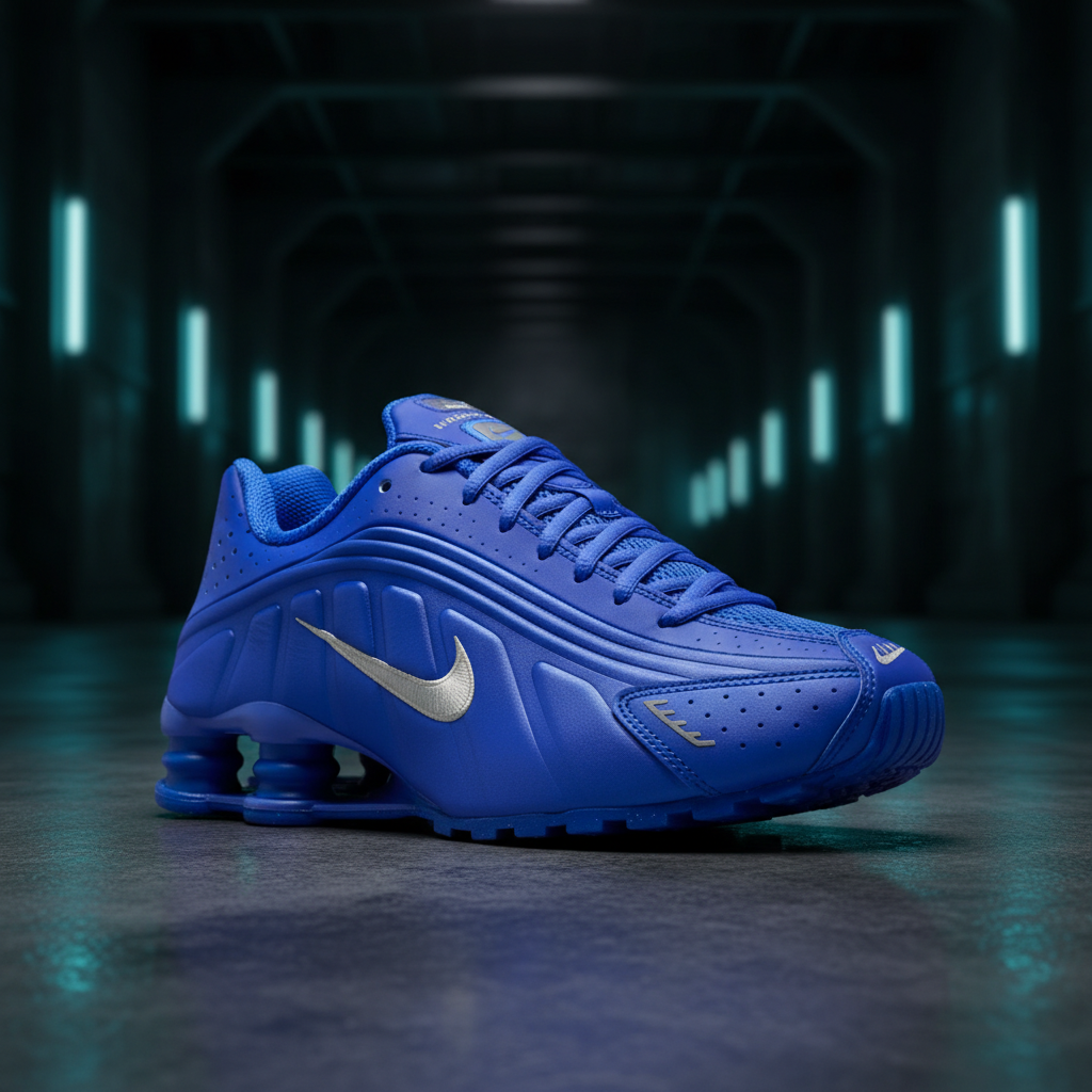 Nike Shox R4 Racer Blue Metallic Silver