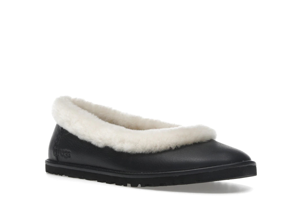 UGG Zora Leather Ballet Flat Black