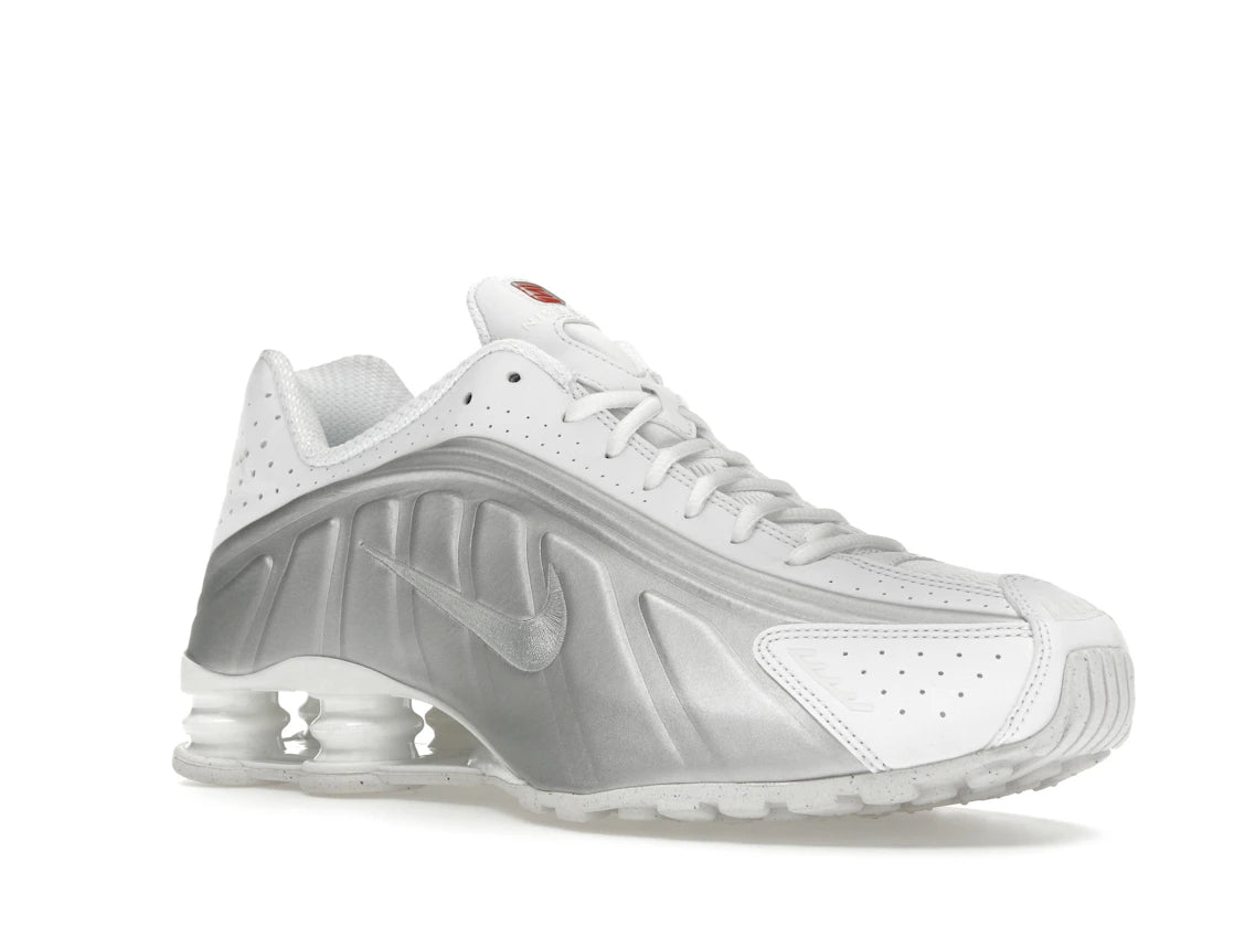 Nike Shox R4 White Bright Crimson Metallic Silver