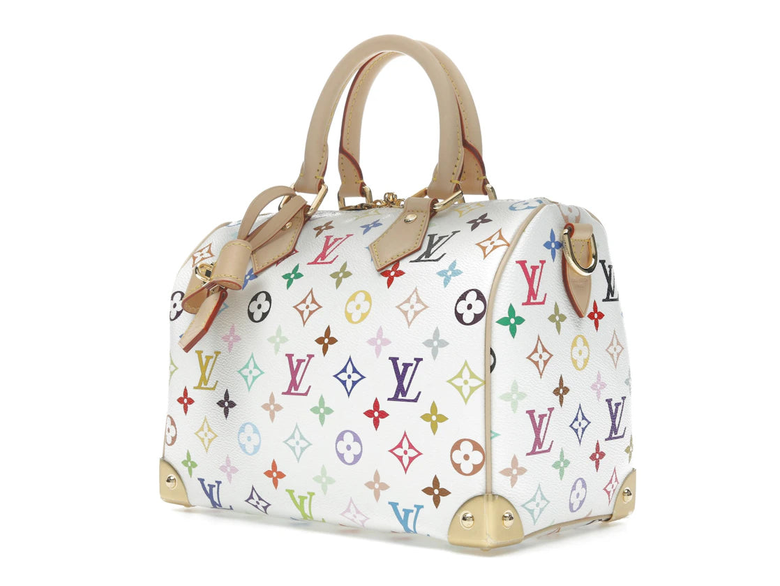 Louis Vuitton x Takashi Murakami Speedy Bandouliere 25 White Multicolored