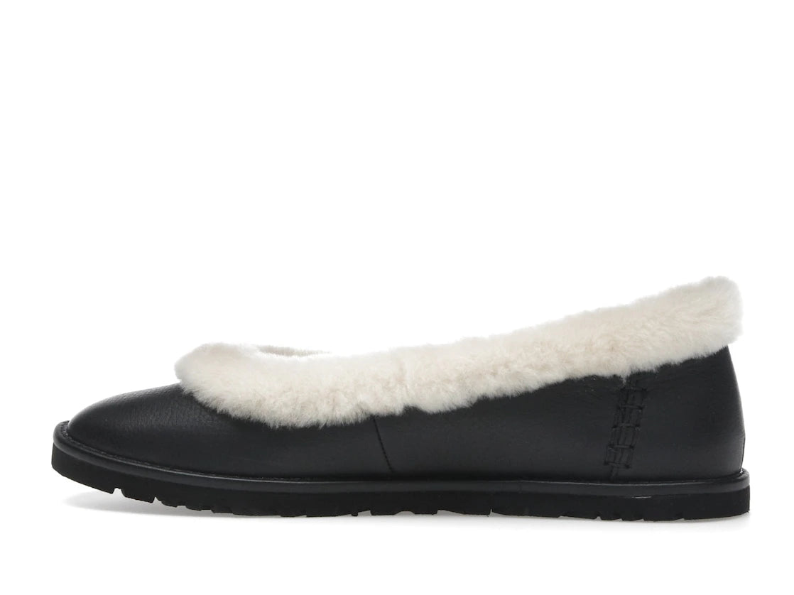 UGG Zora Leather Ballet Flat Black